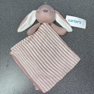 Carter's Pink Mauve Bunny Rabbit Baby Lovey Security Blanket Plush NWT